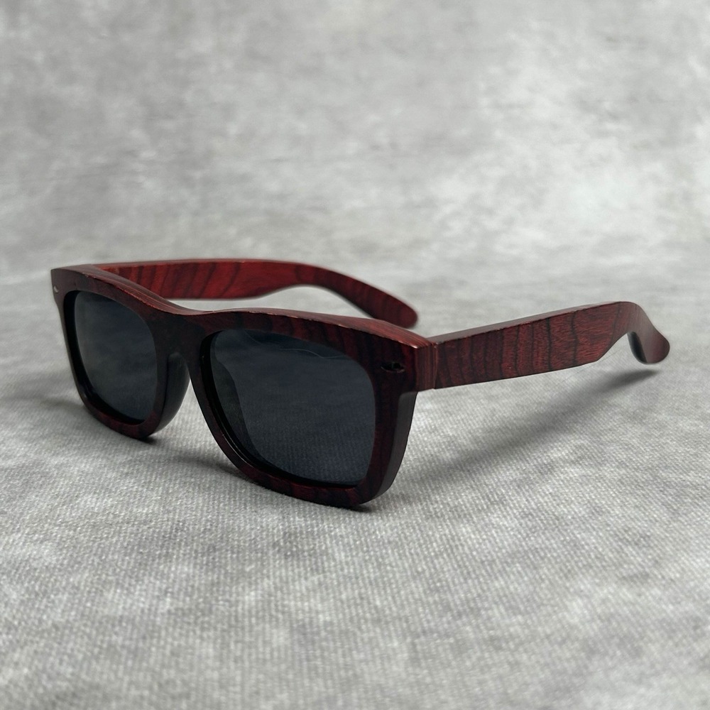 Earth Wood Portsmouth Polarized Sunglasses Red FACE THE SUN **scratch